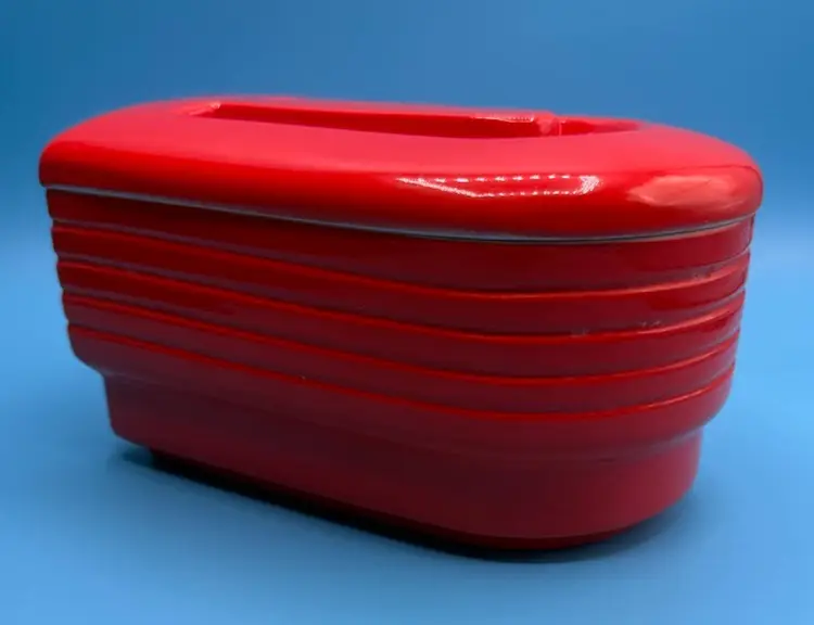 Orange Art Deco Westinghouse Hall China Co. Fridge Box