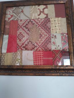 #02 Pretty fabric squares with wooden frame