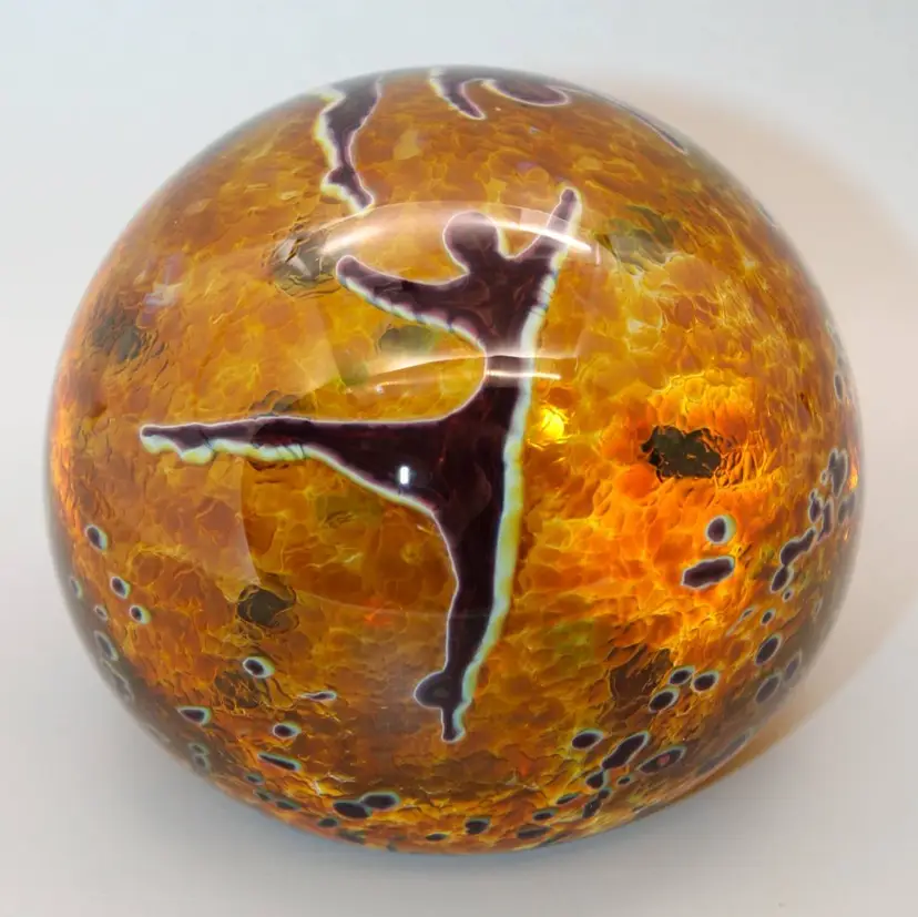 Elodie Holmes 2001 Art Glass Paperweight, Shadow Dancer, Liquid Light Glass Studio