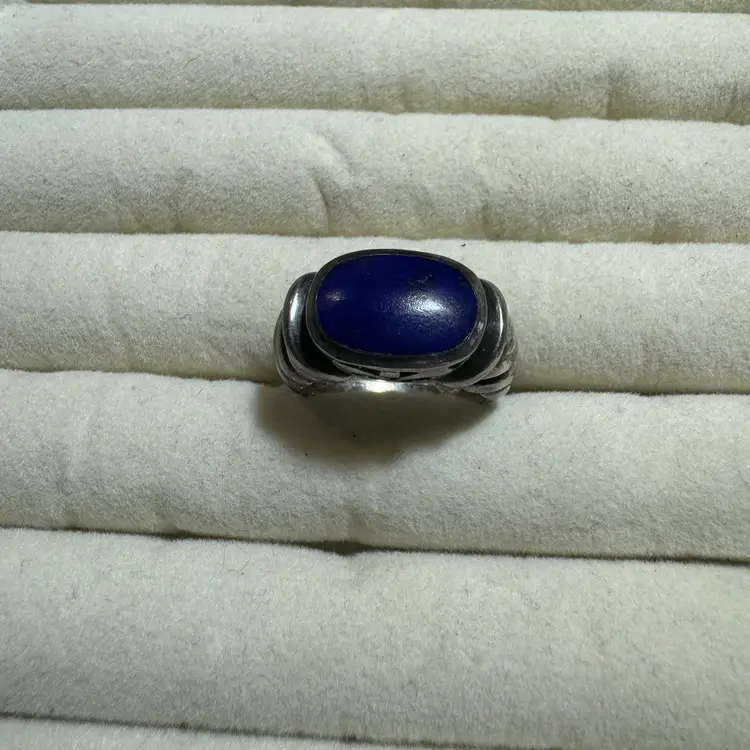 Sterling Lapis Ring Sz 7