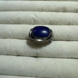 Sterling Lapis Ring Sz 7