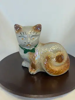 Vintage Luster ware Ceramic Kitty Figurine-Made In Brazil