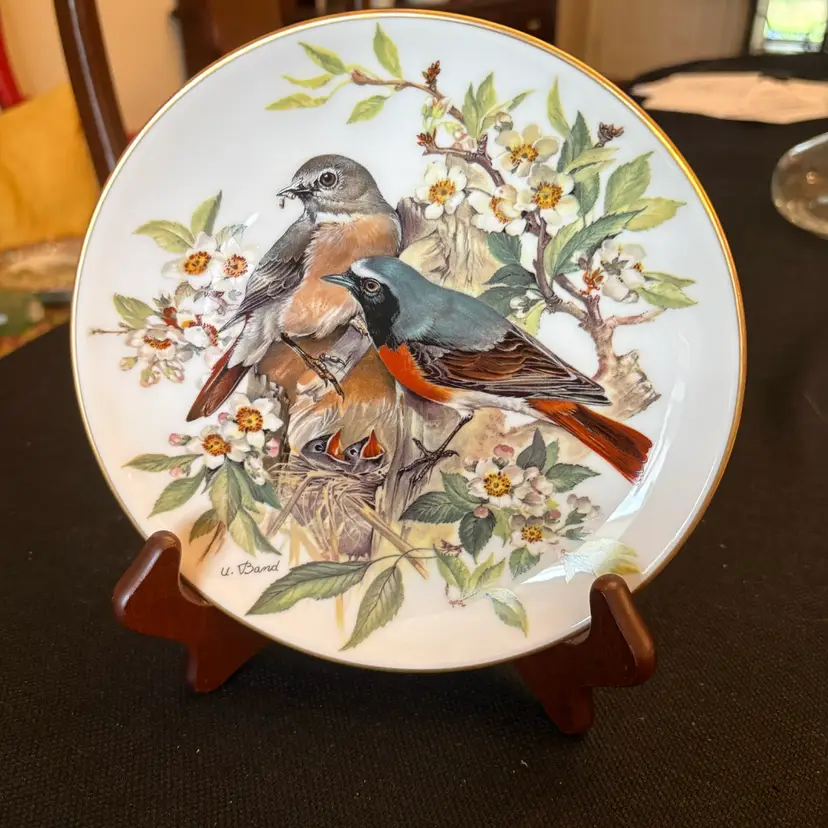 1986 Ursula Band Songbirds of Europe Collector Plate Redstart Gartenrotschwanz
