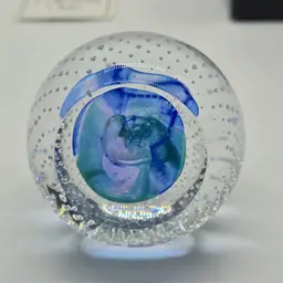 1993 Caithness Scotland Studio Art Glass Paperweight Reflections Collectors Club. 2.25"