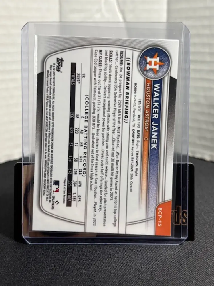 WALKER JANEK 2025 Bowman Chrome Mega Mojo Ref Burgundy /275 #BCP15 Astros A1244