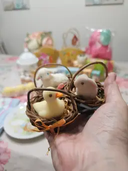 3 flocked Easter ornament