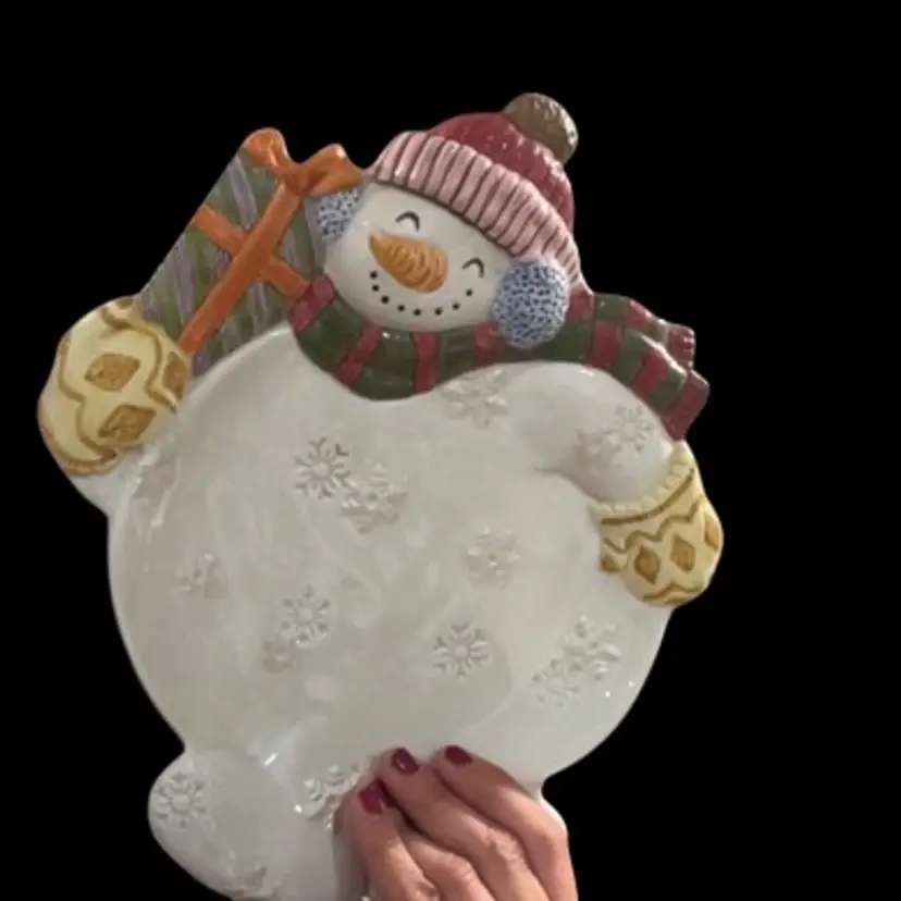 **Fitz And Floyd Frosty Folks Ceramic Plate Wall Decor 1.5