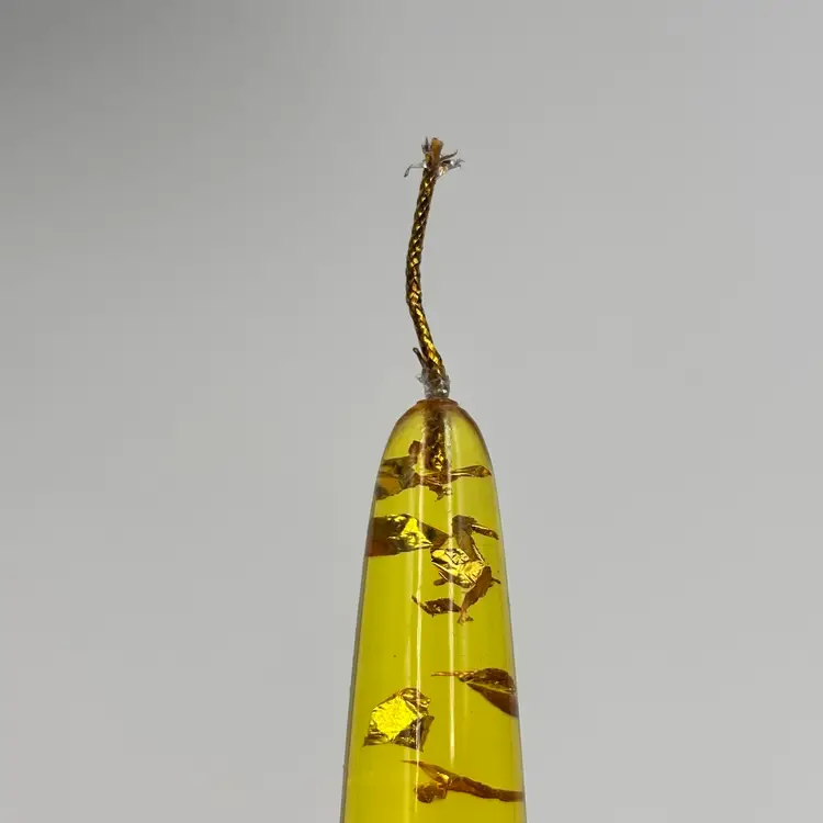 Single Gold Fleck Lucite Candle 8”