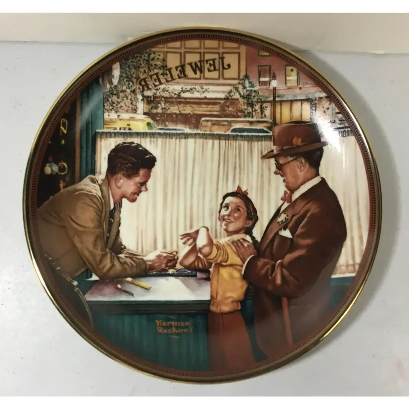 Norman Rockwell, Knowles collector plate, "Time to Keep," papers included