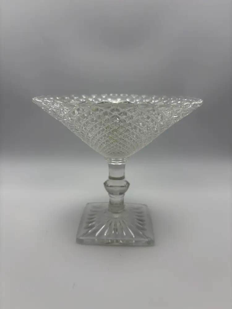 Vintage Miss American Clear Glass Compote By Anchor Hocking Glass Co