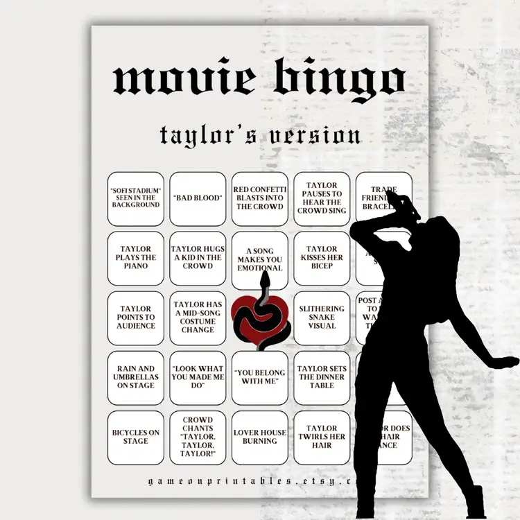 Eras Tour Movie Bingo Game | 40 Cards | Digital Download