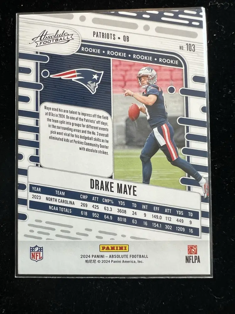 2024 Panini DRAKE MAYE Absolute Football #103 🏈