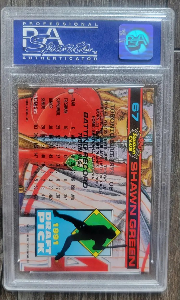 1992 Topps Stadium Club Skydome Edition Shawn Green RC PSA 9