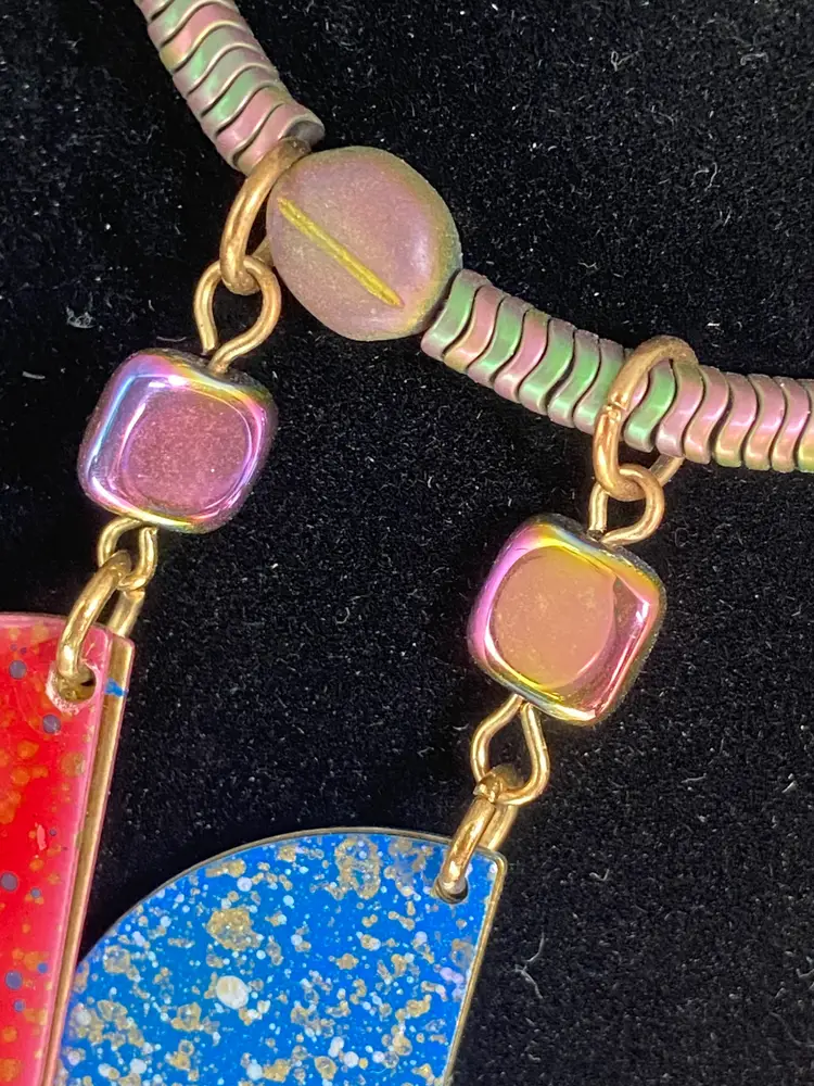 Colorful Resin & Metal Necklace & Earring Set
