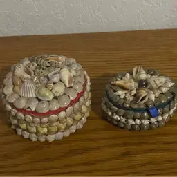 Seashell Trinket Box Lot X 2