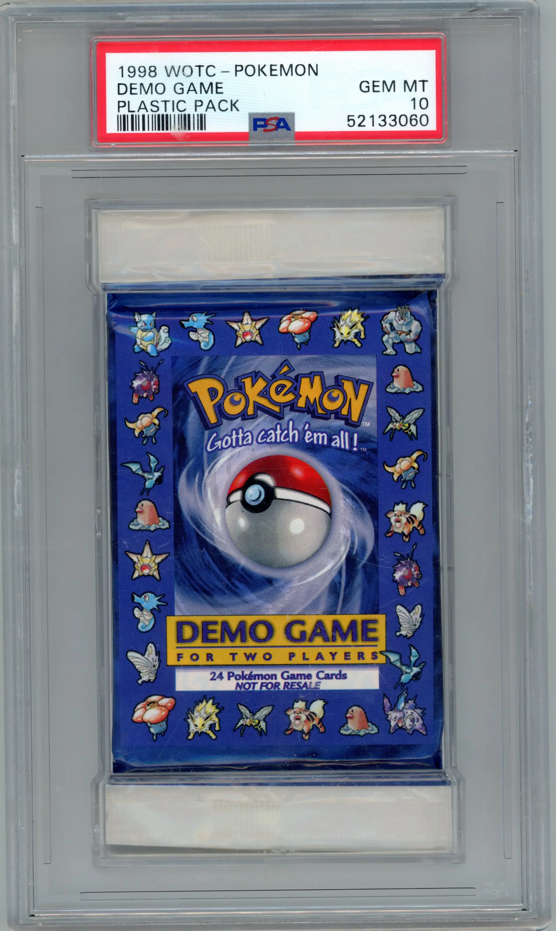 1998 Wizards of the Coast Pokemon DEMO GAME PLASTIC PACK PSA 10 GEM MT