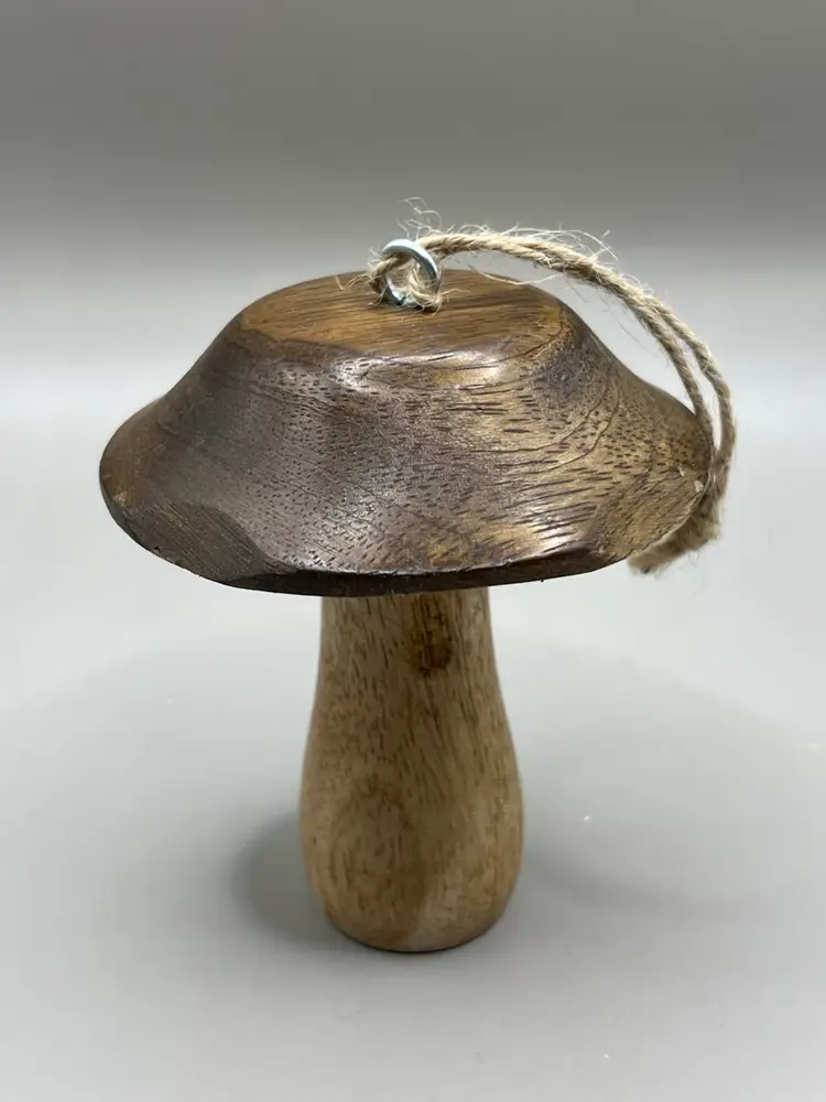 Wooden Mushroom And Acorn Ornaments