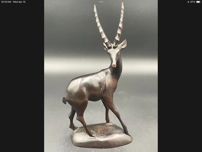 Vintage Carved Ironwood Antelope/Gazelle Sculpture