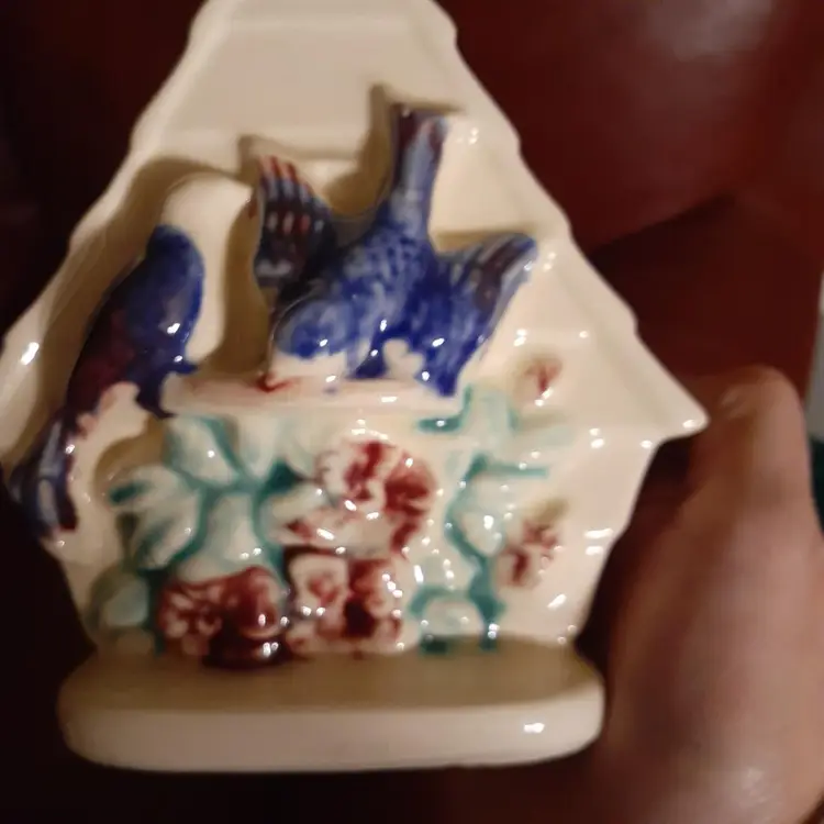 USA Pottery Bird House Wall Pocket