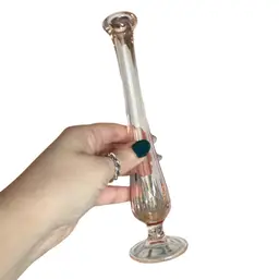 Mini Pink Glass Swung Vase  8”