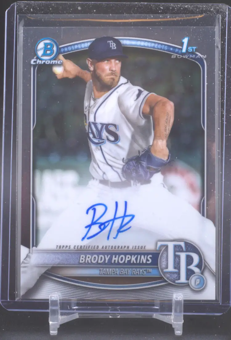 2025 Bowman Chrome 1st Bowman Auto, Brody Hopkins, Tampa Bay Rays