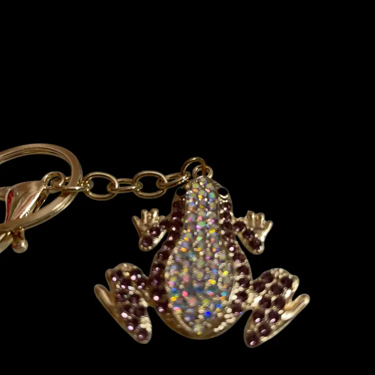 5pc Rhinestone Frog Keychain Purse Charm