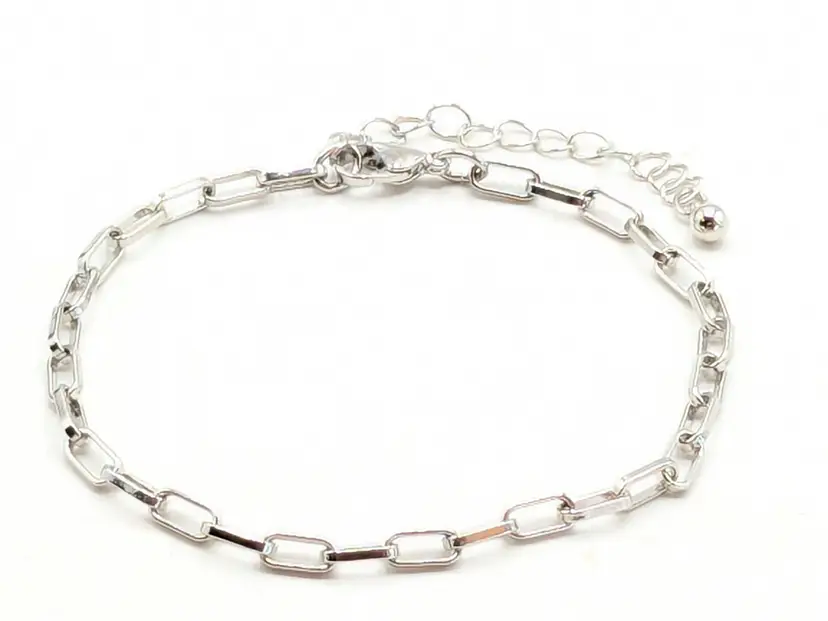 Silver Tone Paper Clip Bracelet Jewelry