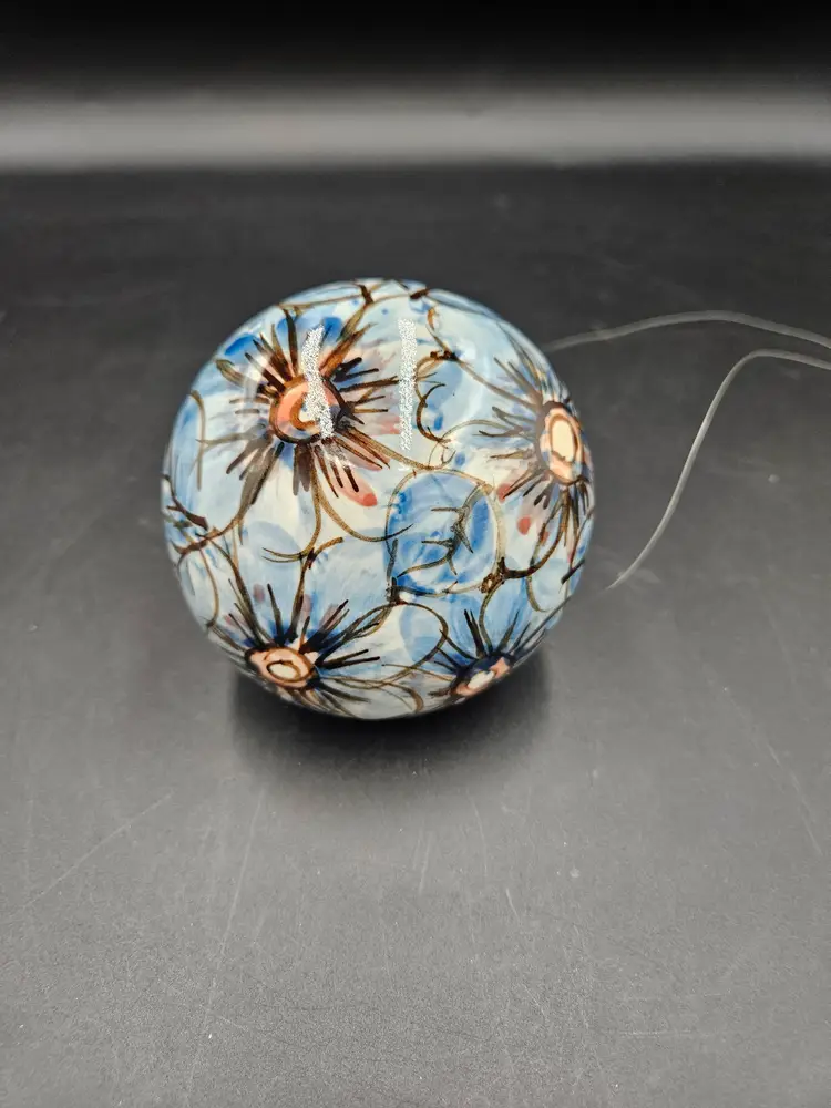 Polish Pottery Ornament Blue Floral