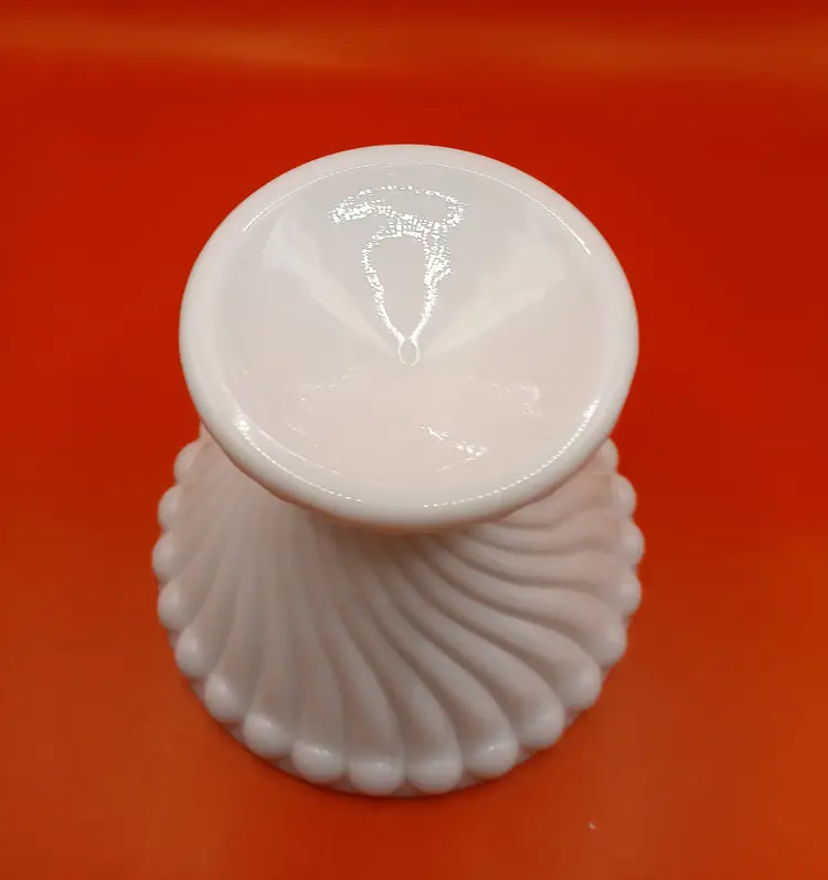 Vintage Westmoreland White Milk Glass "Swirl and Ball" Lidded Candy Fish