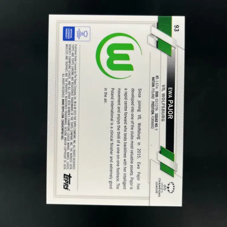 Ewa Pajor 2022/23 Topps Chrome UWCL Inferno /75 Soccer Card