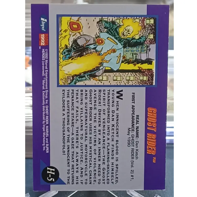 1992 Marvel Impel Ghost Rider Hologram H-5