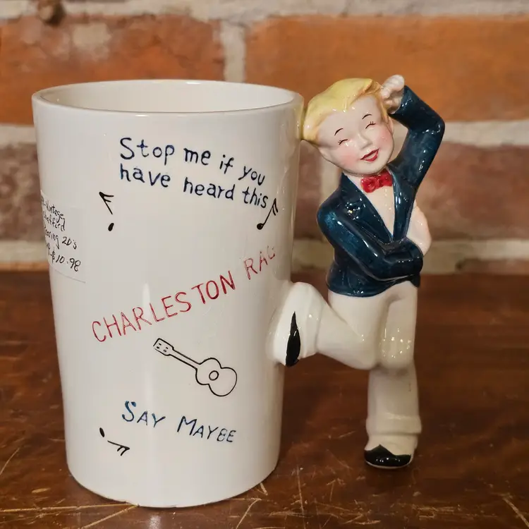 Vintage Shafford Japan Roaring 20s Figural Mug Charleston Rag 5510 Novelty Handle