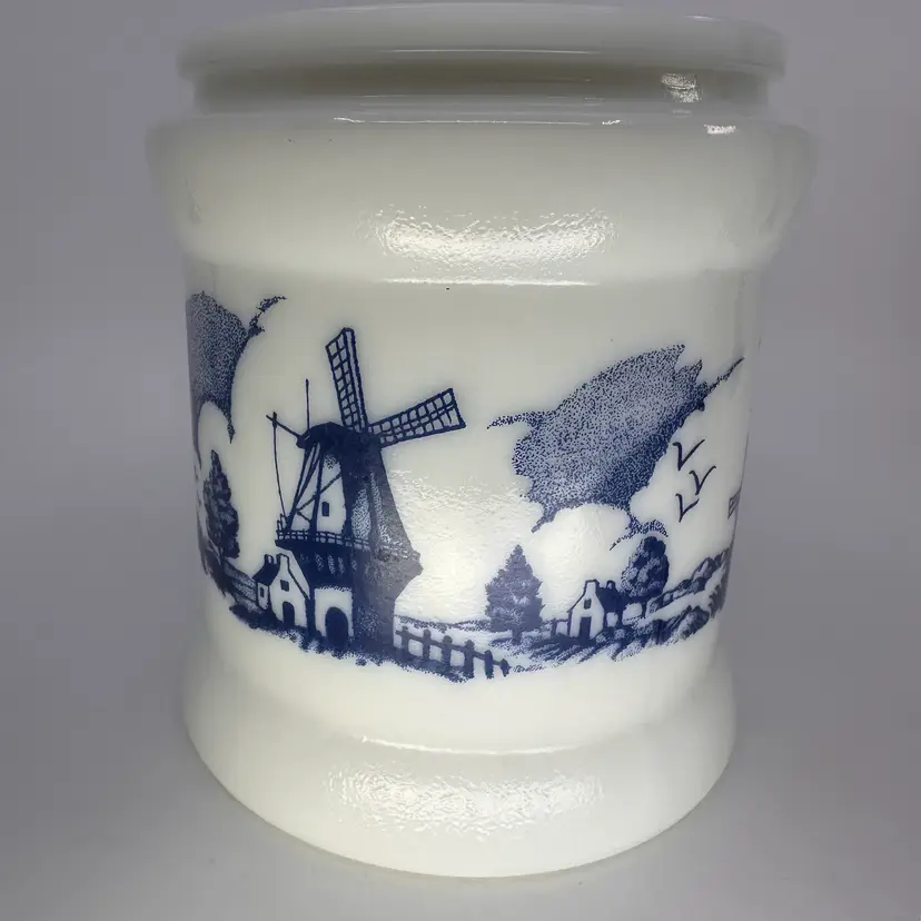Opaline Blue & White Delft Canister No Lid