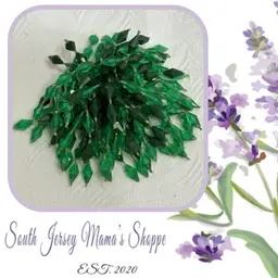 Vintage Hand Beaded Shades Of Emerald Green Fringe Brooch
