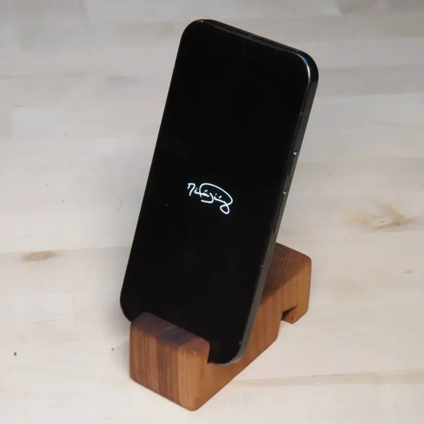 Walnut cell phone stand