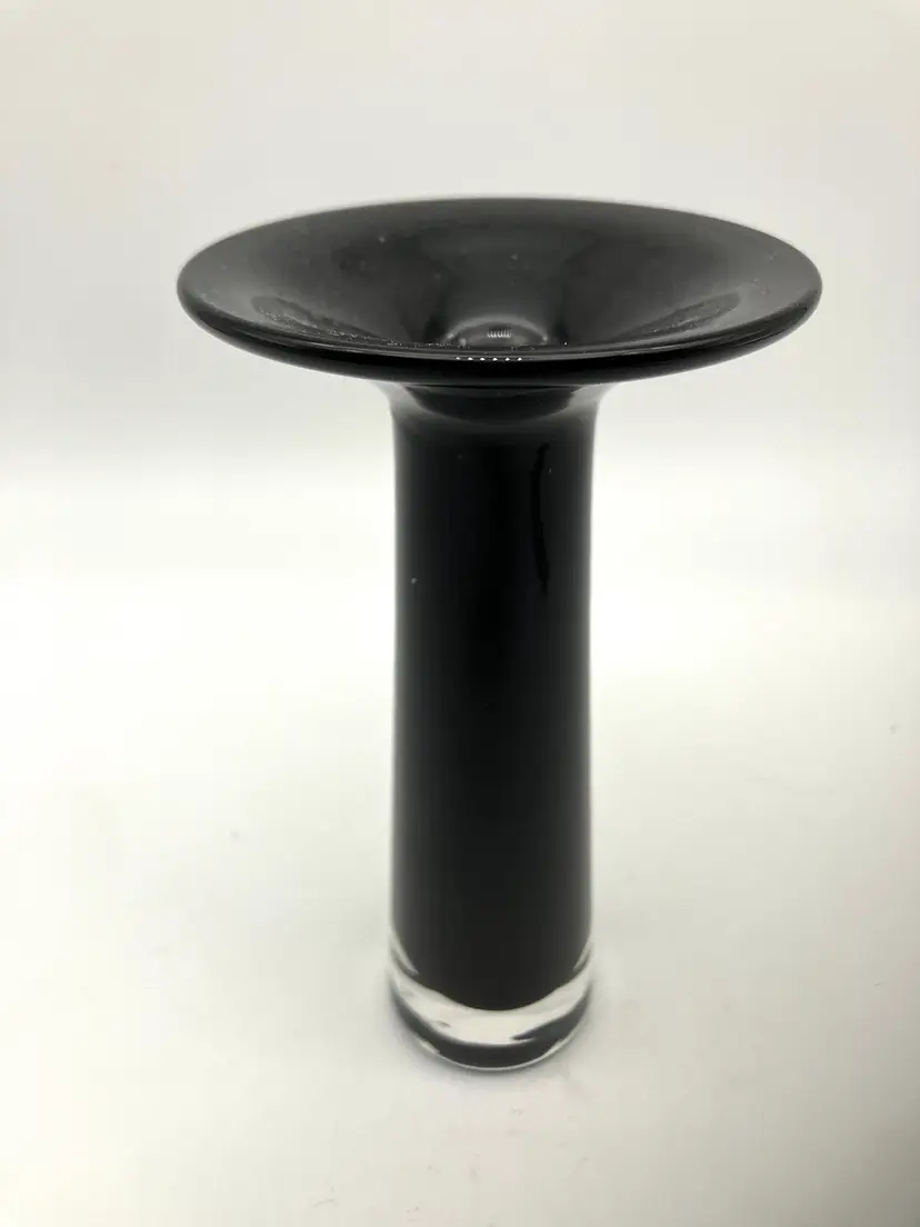 BIN - 5” Ikea Stockholm Miniature Black Glass Bud Vase.