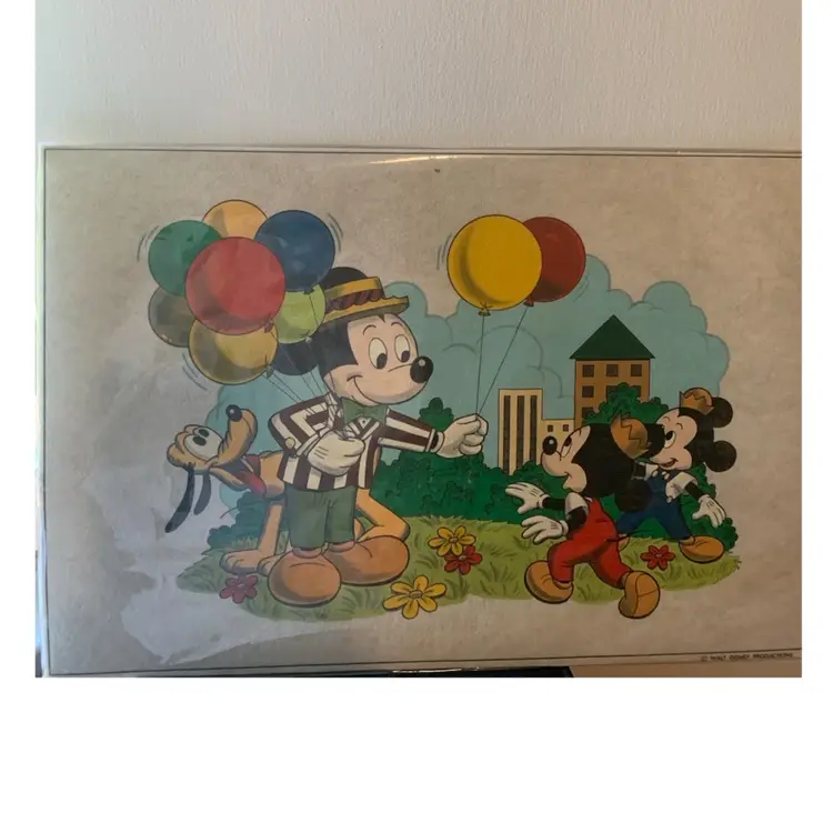 Walt Disney Productions Mickey Mouse With Balloons