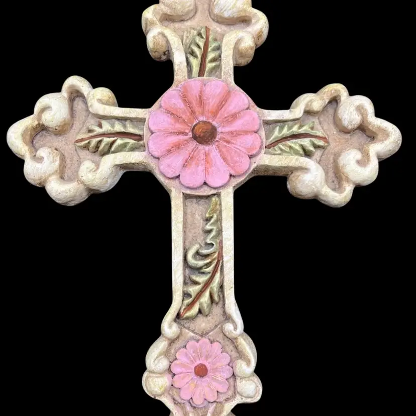 Floral Plaster Cross