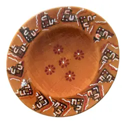 Tiny Ukrainian Folk Art Wooden Dish Or Wall Plate