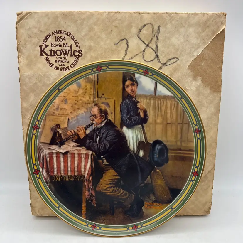 1986 Knowles Norman Rockwell Plate The Musician’s Magic 8.5" Bradex 84-R70-7.6