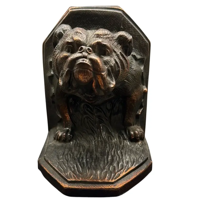 Antique Bronze Bulldog Bookends