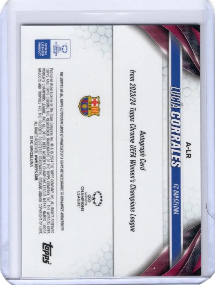 2023-24 Topps Chrome UEFA Women's Champions League Lucia Corrales Auto RC