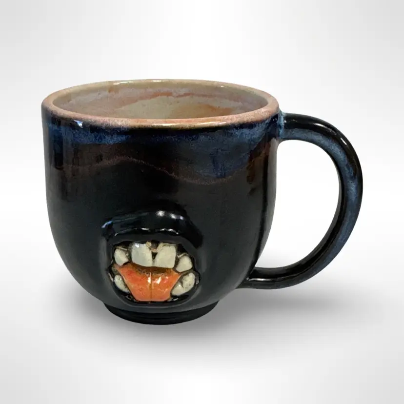 Katnap Studio Pottery Mouthy Mug Handmade Pottery Signed 2022