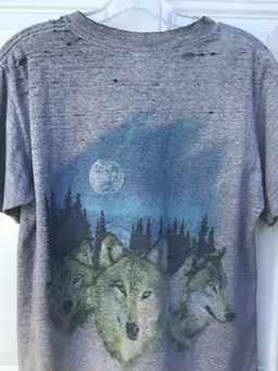 Vintage 90s Natural Wonders Double Sided Wolf Nature, Distressed, T-Shirt