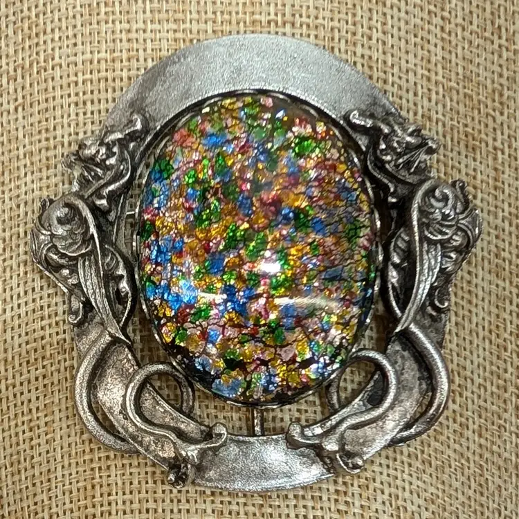 Vintage Signed JOY Art Nouveau Style Dragon Brooch by Lester Joy of Les Bernard