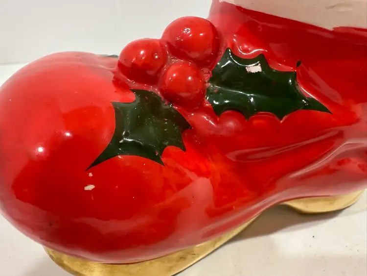 Vintage Spaghetti Santa Claus Programs SCP Santa Boot Bank