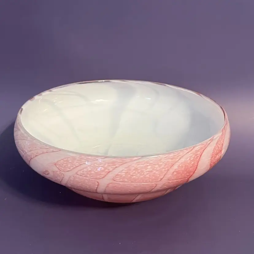 Bermuda Glass Blowing Studio Hand Blown Pink 7” Console Bowl
