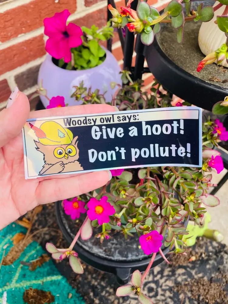 Vintage Style Don’t Pollute Holographic Sticker
