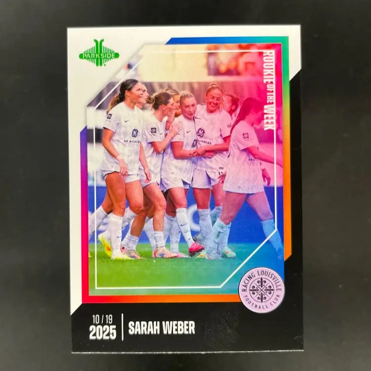 Sarah Weber 2025 NWSL Parkside Pronto Rookie Of The Week Subscriber Exclusive /210 Soccer Card #ROW25
