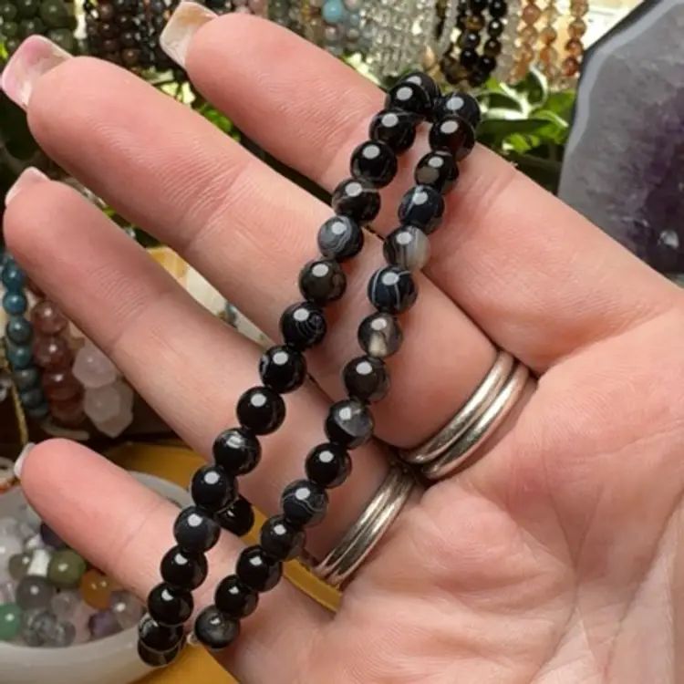 Black Agate 6mm Bracelet